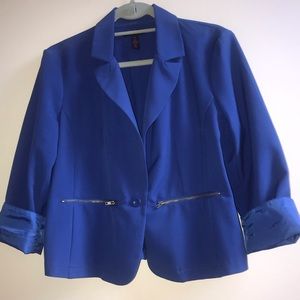 Material Girl royal blue cropped blazer